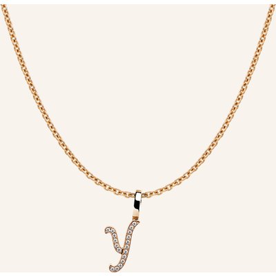 Cada Kette Tiny Diamond Letter Y rosegold