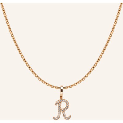 Cada Kette Tiny Diamond Letter R rosegold