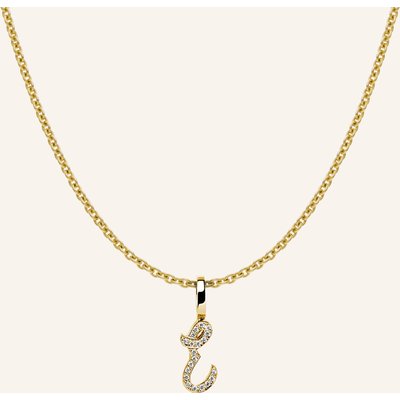 Cada Kette Tiny Diamond Letter E gold