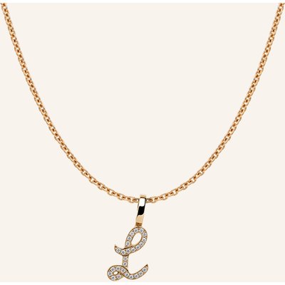 Cada Kette Tiny Diamond Letter L rosegold