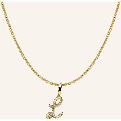 Cada Kette Tiny Diamond Letter L gold