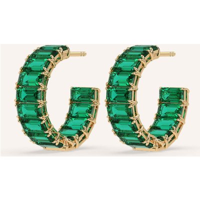 Veynou Creolen Eden Eternity Big Aus 14 Karat Gelbgold Und 9ct. Smaragden gold