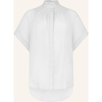 Helene Galwas Bluse Aus Baumwoll-Seiden Mischung Idis weiss