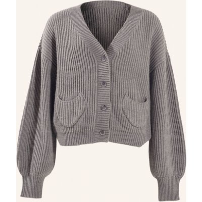 Adlysh Jacke Rippstrick Cardigan Mit Wolle grau