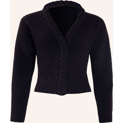 Adlysh Wollcardigan Mit Zopfstrick Detail schwarz