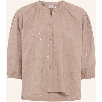 Brax Bluse Viv Mit Pailletten Und 3/4-Arm braun