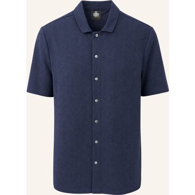 Gebauer & Gebauer Jacquard-Hemd Amalfi blau