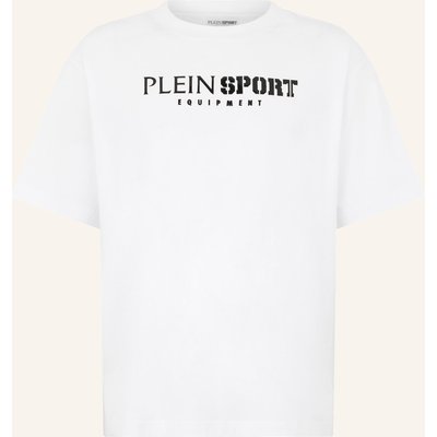 Plein Sport Kurzarm-Rundhals-T-Shirt Scratch weiss