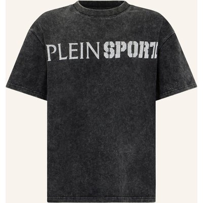 Plein Sport Kurzarm-Rundhals-T-Shirt Scratch schwarz