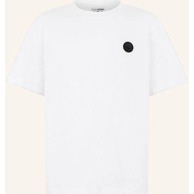 Plein Sport Kurzarm-Rundhals-T-Shirt Tiger weiss
