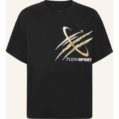 Plein Sport Kurzarm-Rundhals-T-Shirt Scratch schwarz