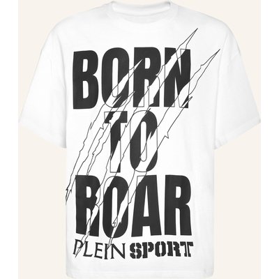 Plein Sport Kurzarm-Rundhals-T-Shirt Scratch weiss