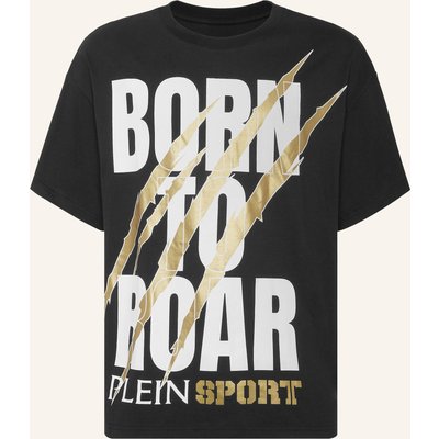 Plein Sport Kurzarm-Rundhals-T-Shirt Scratch schwarz