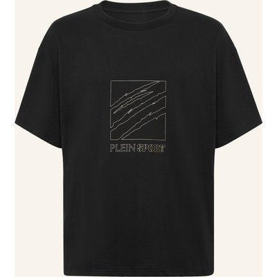 Plein Sport Kurzarm-Rundhals-T-Shirt Scratch schwarz