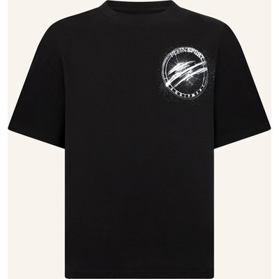 Plein Sport Kurzarm-Rundhals-T-Shirt Chrome schwarz