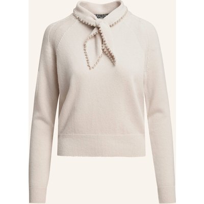 Essentiel Antwerp Pullover Kasa Mit Schluppe Und Schmuckperlen weiss