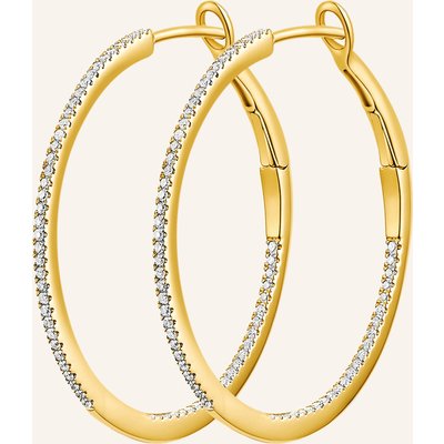 Leaf Creolen Circle M Aus 18 Karat Gelbgold Mit Diamanten gold