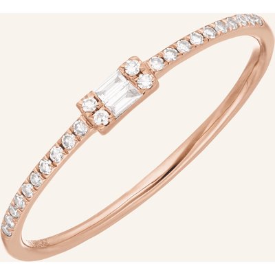 Leaf Ring Tiny Baquette Aus 14 Karat Roségold Mit Diamanten rosegold