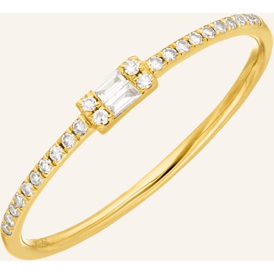Leaf Ring Tiny Baquette Aus 14 Karat Gelgold Mit Diamanten gold