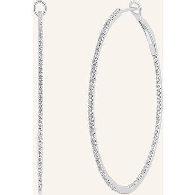 Leaf Creolen Circle Xl Aus 18 Karat Weißgold Mit Diamanten silber