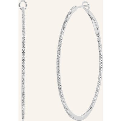 Leaf Creolen Circle L Aus 18 Karat Weißgold Mit Diamanten silber