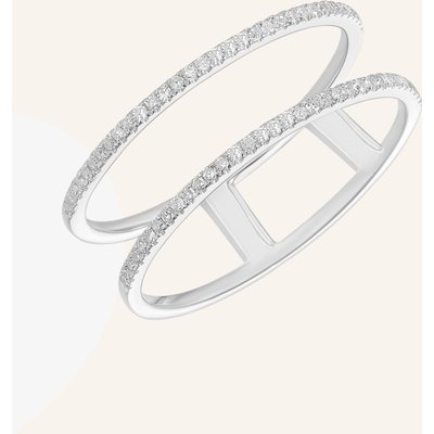 Leaf Ring Double Aus 18 Karat Weißgold Mit Diamanten silber