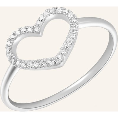 Leaf Ring Herz Aus 18 Karat Weißgold Mit Diamanten silber