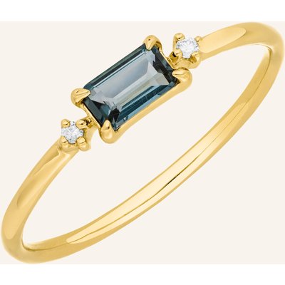 Leaf Ring London Blue Topaz Aus 14 Karat Gelbgold gold