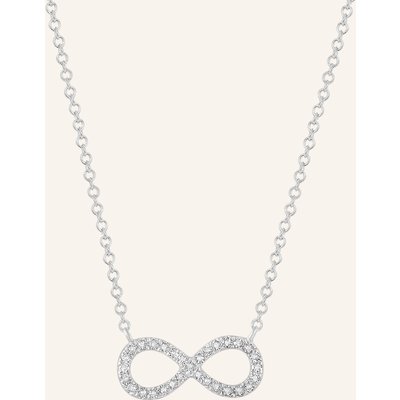 Leaf Halskette Infinity Aus 18 Karat Weißgold Mit Diamanten silber