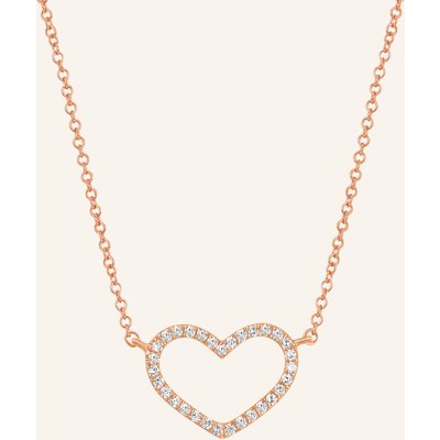Leaf Halskette Heart Aus 18 Karat Roségold Mit Diamanten rosegold