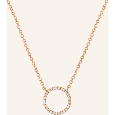 Leaf Halskette Circle Aus 18 Karat Roségold Mit Diamanten rosegold