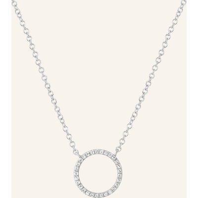 Leaf Halskette Circle Aus 18 Karat Weißgold Mit Diamanten silber