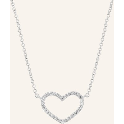 Leaf Halskette Heart Aus 18 Karat Weißgold Mit Diamanten silber