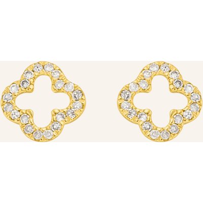 Leaf Ohrstecker Clover 18 Karat Gelbgold Mit Diamanten gold