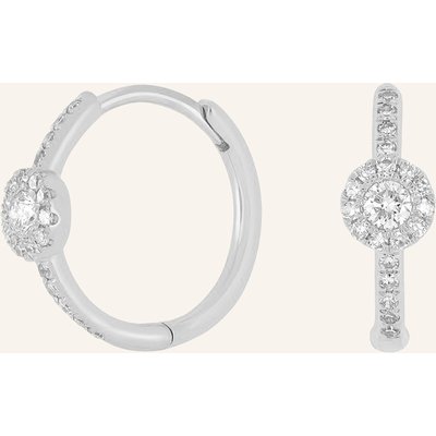 Leaf Creolen Pave Ii Aus 14 Karat Weißgold Mit Diamanten silber