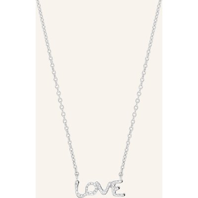 Leaf Halskette Tiny Love Aus 14 Karat Weißgold Mit Diamanten silber