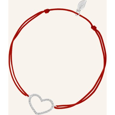 Leaf Freundschaftsarmband Heart Aus 18 Karat Weißgold Mit Diamanten rot