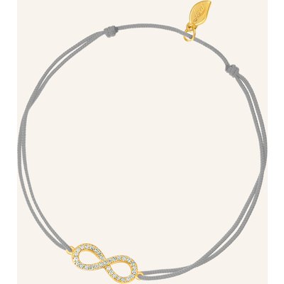 Leaf Freundschaftsarmband Infinity Aus 18 Karat Gelbgold Mit Diamanten grau