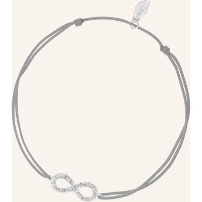 Leaf Freundschaftsarmband Infinity Aus 18 Karat Weißgold Mit Diamanten grau