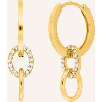 Leaf Creolen Eternal Touch Aus 14 Karat Gelbgold Mit Diamanten gold