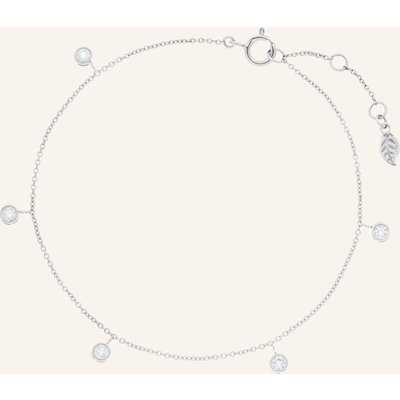 Leaf Armband My First Diamond Charms Aus 14 Karat Weißgold Mit Diamanten silber