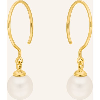 Leaf Ohrhänger Single Pearls aus14 Karat Gelbgold gold