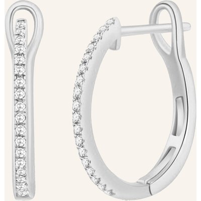 Leaf Creolen Circle S Aus 18 Karat Weißgold Mit Diamanten silber