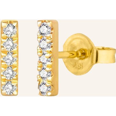 Leaf Ohrstecker Bar Aus 18 Karat Gelbgold Mit Diamanten gold