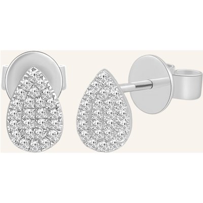 Leaf Ohrstecker Drops Aus 18 Karat Weißgold Mit Diamanten silber