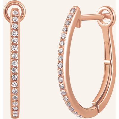 Leaf Creolen Oval S Aus 18 Karat Rosébgold Mit Diamanten rosegold