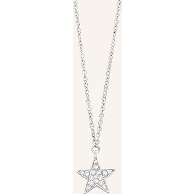 Leaf Halskette Stern Aus 18 Karat Weißgold Mit Diamanten silber