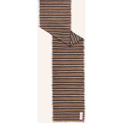 Purschoen Cashmere-Schal Slim Carmel Stripes gruen
