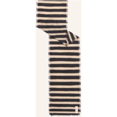 Purschoen Cashmere-Schal Slim Carmel Stripes schwarz