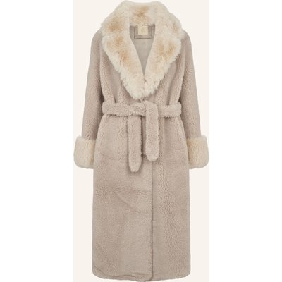 Americandreams Teddyfell-Mantel Farah beige